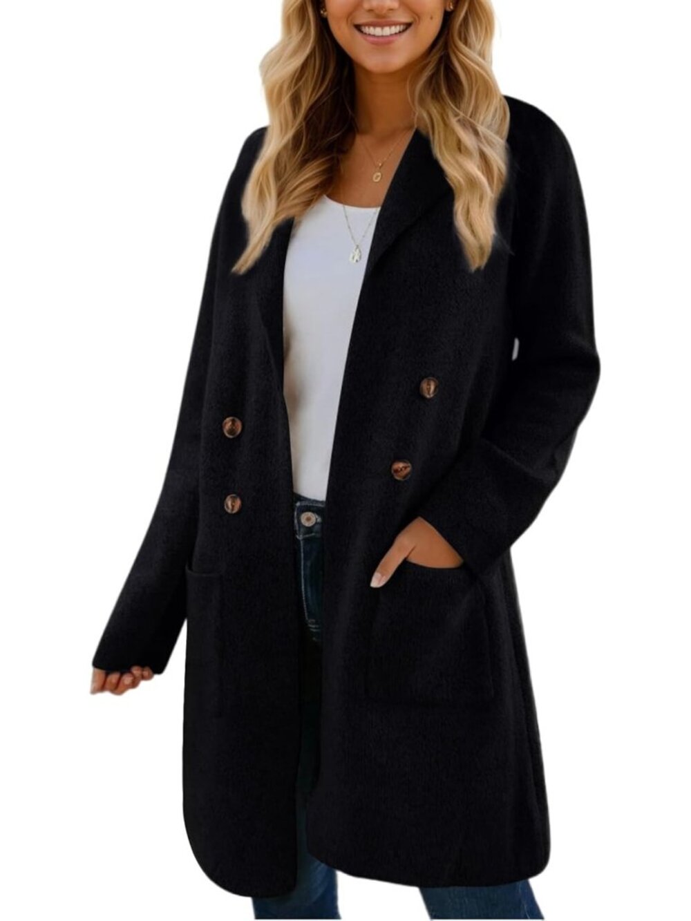 Cozy Women's Long Open Front Cardigan Sweater - Fall Jacket Coatigan Style
